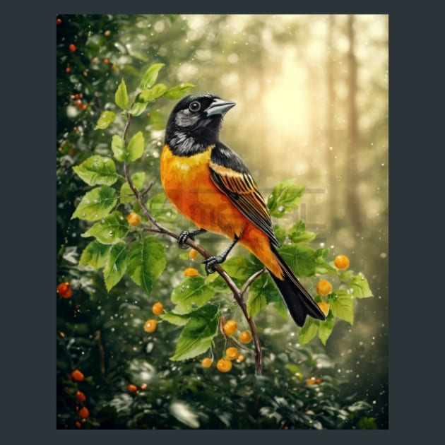 Oriole Bird 6 – Metal Print &amp; Mouse Pad | ChromaLuxe | Made in Iowa USA