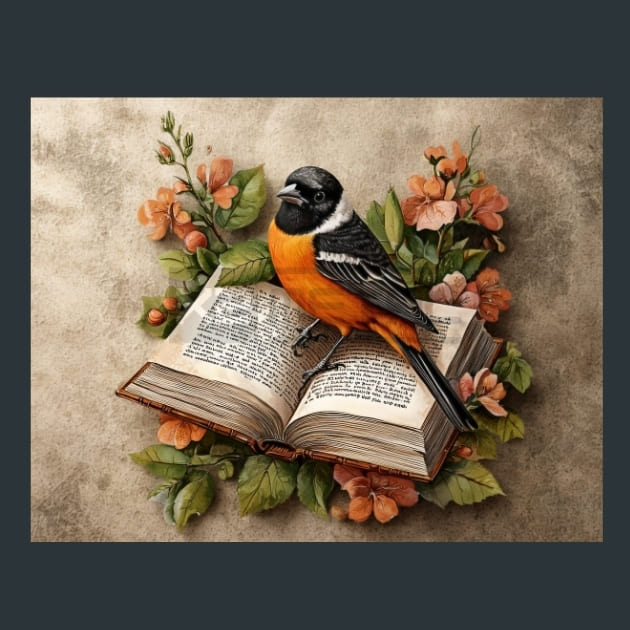 Oriole Bird 7 Metal Wall Art and Desktop Mouse Pad by X2Metal