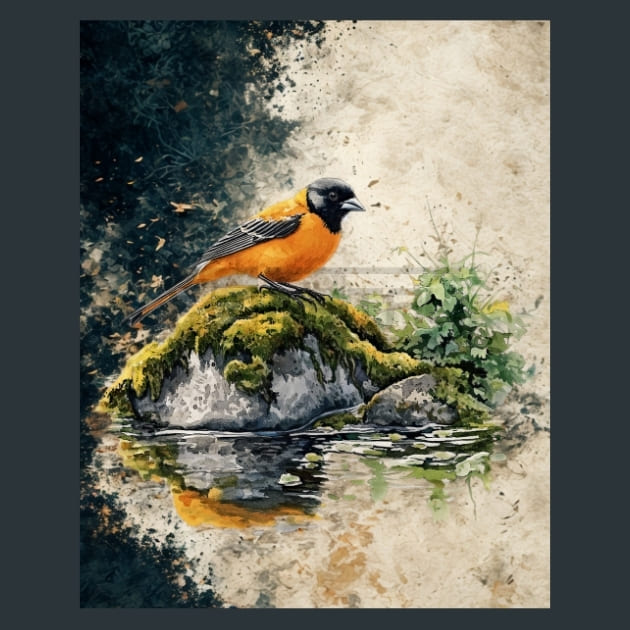 Oriole Bird 8 – Metal Print &amp; Mouse Pad | ChromaLuxe | Made in Iowa USA