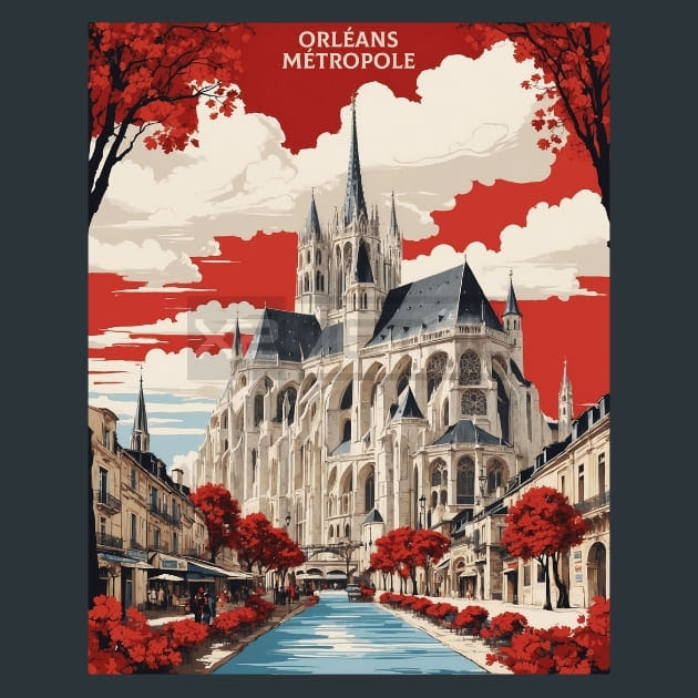 Orléans France Metal Wall Art and Desktop Mouse Pad by X2Metal
