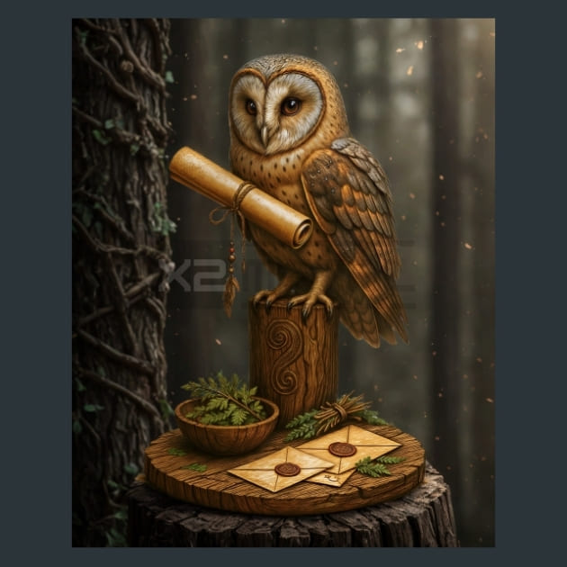Owl Messenger Metal Wall Art and Desktop Mouse Pad by X2Metal