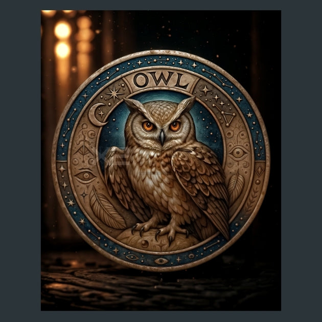 Owl - Zodiac-Native-American Metal Wall Art and Desktop Mouse Pad by X2Metal