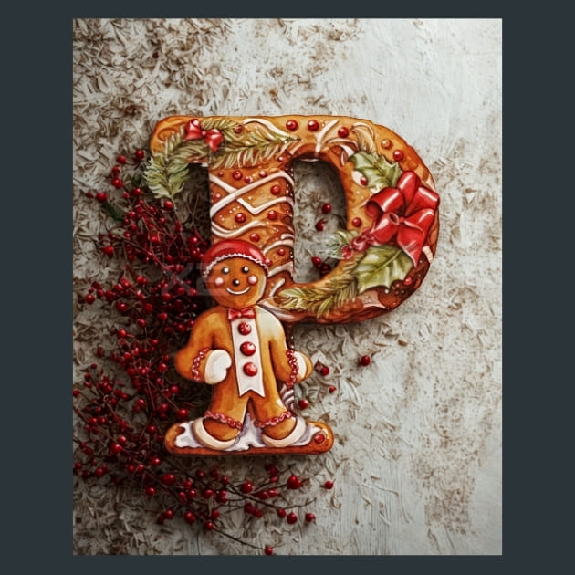 P2 Xmas Letters Metal Wall Art and Desktop Mouse Pad by X2Metal