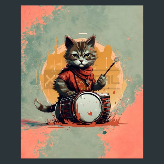 Pack Spirit Cat Metal Wall Art and Desktop Mouse Pad by X2Metal