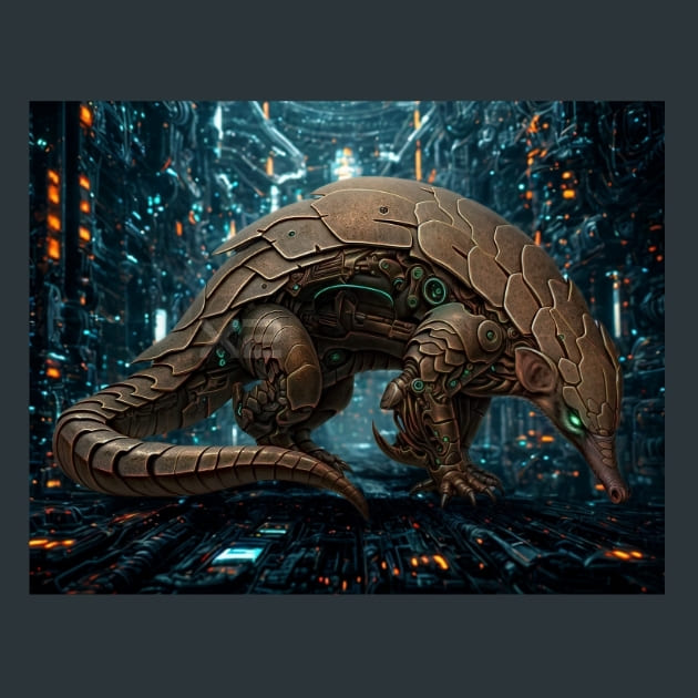 Pangolin Mechanimals Metal Wall Art and Desktop Mouse Pad by X2Metal