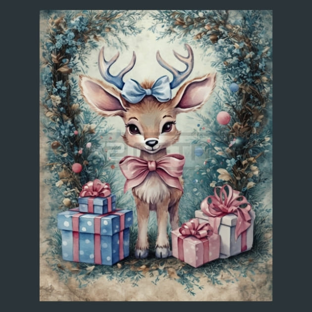 Pastel Christmas 14 Metal Wall Art and Desktop Mouse Pad by X2Metal