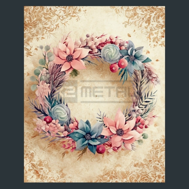 Pastel Christmas 1 Metal Wall Art and Desktop Mouse Pad by X2Metal
