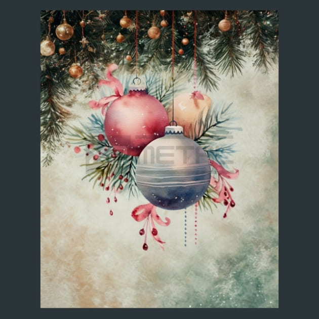 Pastel Christmas 24 Metal Wall Art and Desktop Mouse Pad by X2Metal