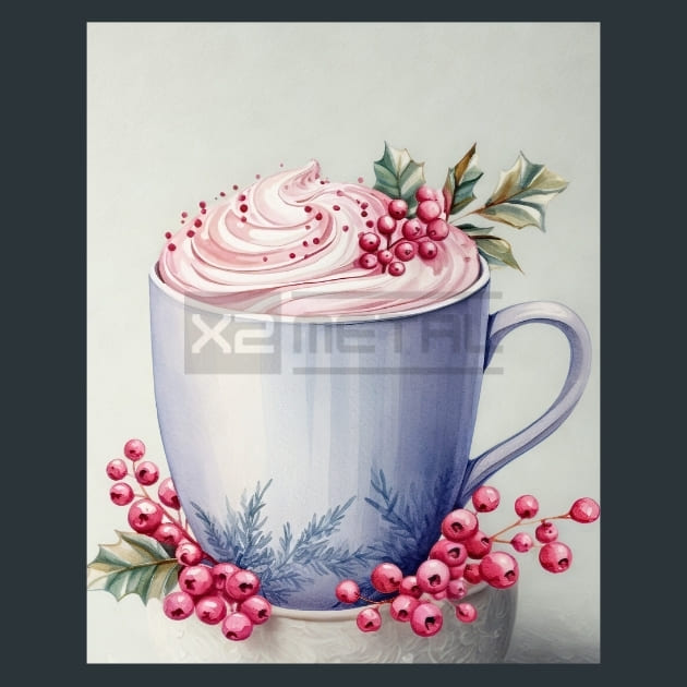 Pastel Christmas 25 Metal Wall Art and Desktop Mouse Pad by X2Metal