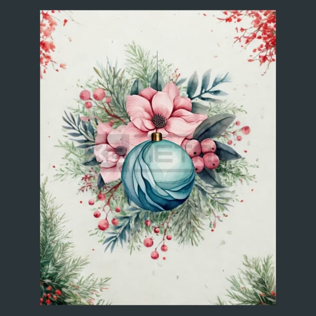 Pastel Christmas 31 Metal Wall Art and Desktop Mouse Pad by X2Metal