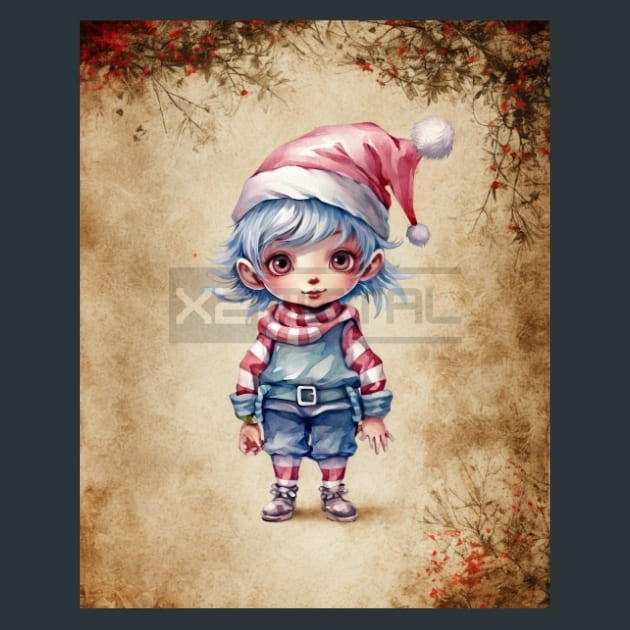 Pastel Christmas 33 Metal Wall Art and Desktop Mouse Pad by X2Metal