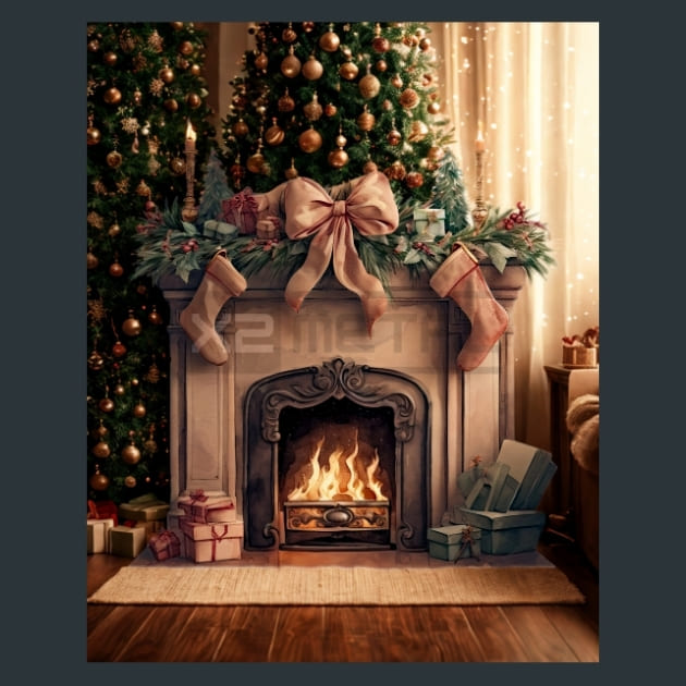 Pastel Christmas 34 Metal Wall Art and Desktop Mouse Pad by X2Metal