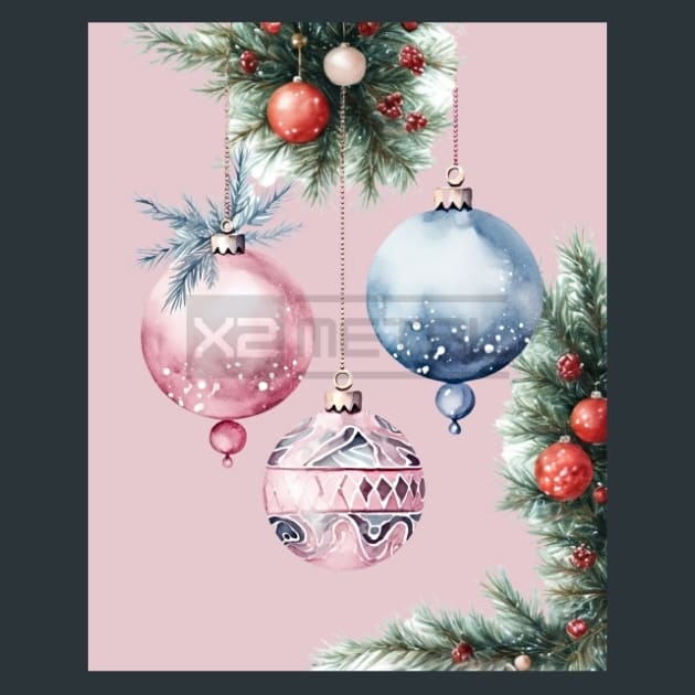 Pastel Christmas 35 Metal Wall Art and Desktop Mouse Pad by X2Metal