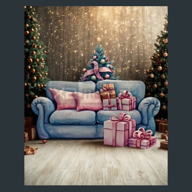 Pastel Christmas 45 Metal Wall Art and Desktop Mouse Pad by X2Metal
