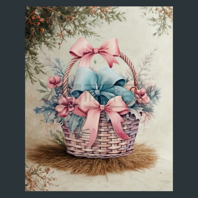 Pastel Christmas 49 Metal Wall Art and Desktop Mouse Pad by X2Metal