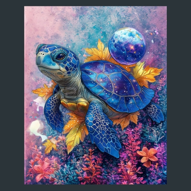 Peaceful Paddle Turtles Metal Wall Art and Desktop Mouse Pad by X2Metal