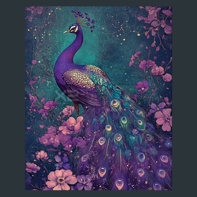 Peacock 10 Metal Wall Art and Desktop Mouse Pad by X2Metal