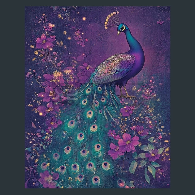 Peacock 11 Metal Wall Art and Desktop Mouse Pad by X2Metal
