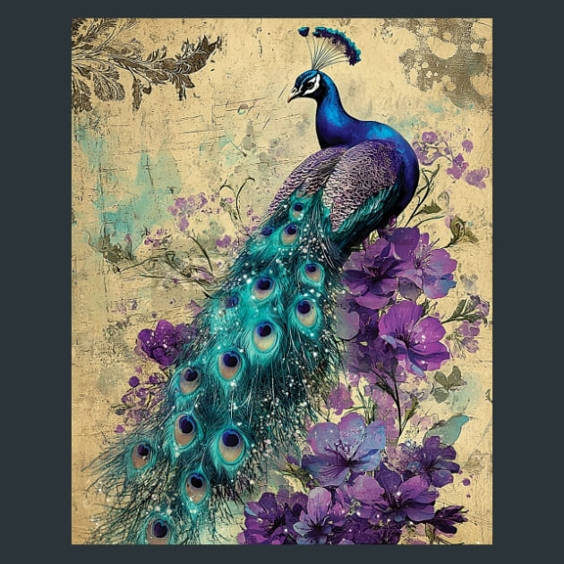 Peacock 13 Metal Wall Art and Desktop Mouse Pad by X2Metal