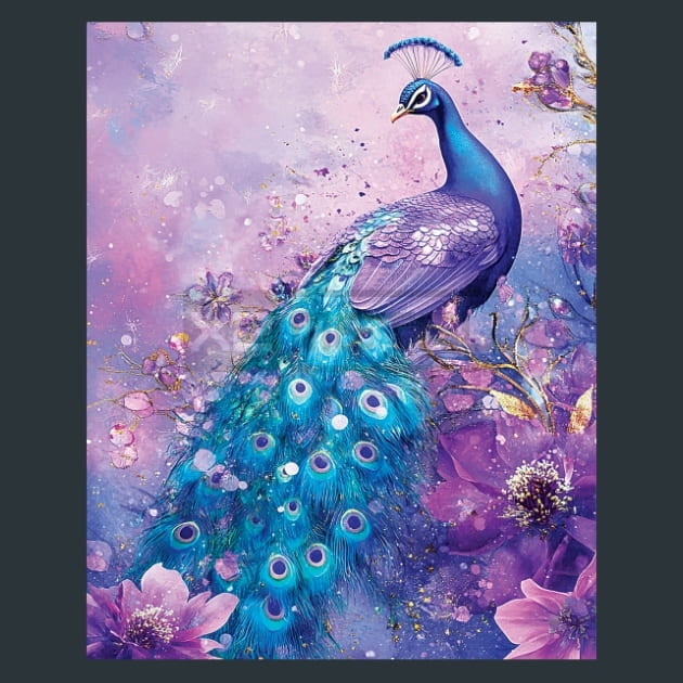 Peacock 14 Metal Wall Art and Desktop Mouse Pad by X2Metal