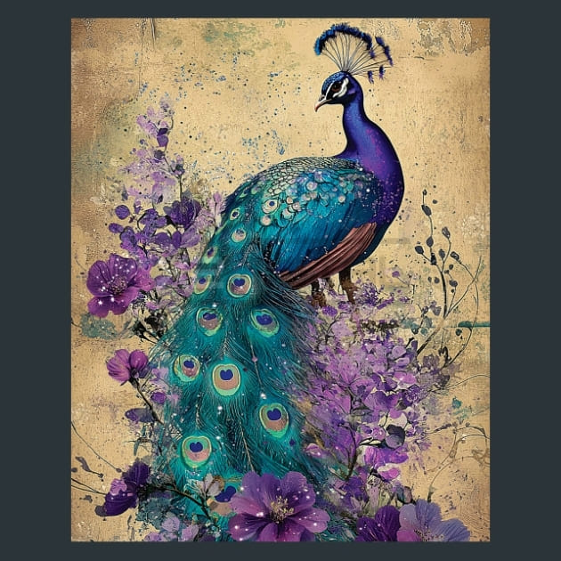 Peacock 15 Metal Wall Art and Desktop Mouse Pad by X2Metal