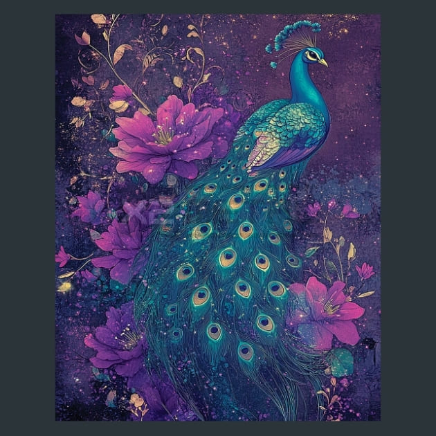 Peacock 17 Metal Wall Art and Desktop Mouse Pad by X2Metal