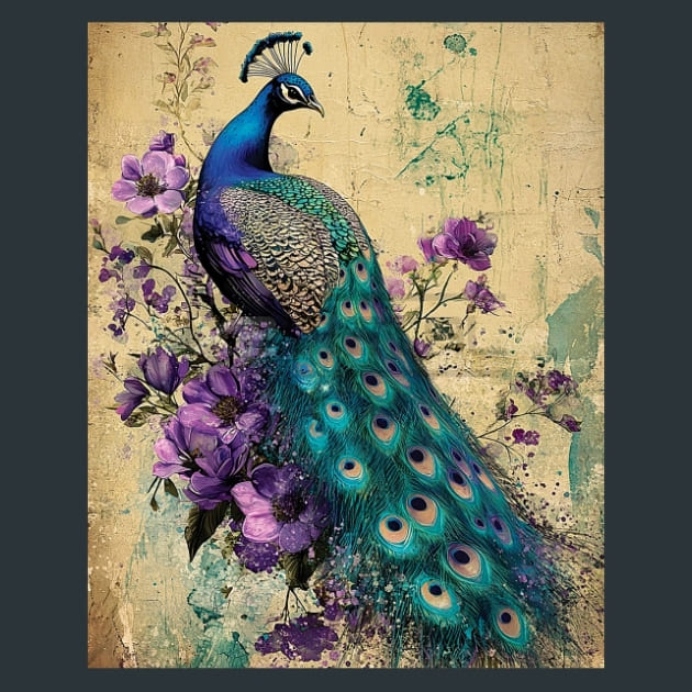 Peacock 18 Metal Wall Art and Desktop Mouse Pad by X2Metal
