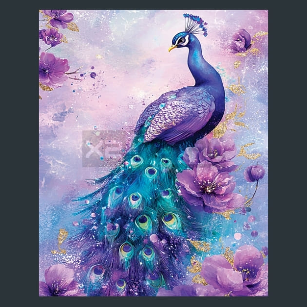 Peacock 19 Metal Wall Art and Desktop Mouse Pad by X2Metal