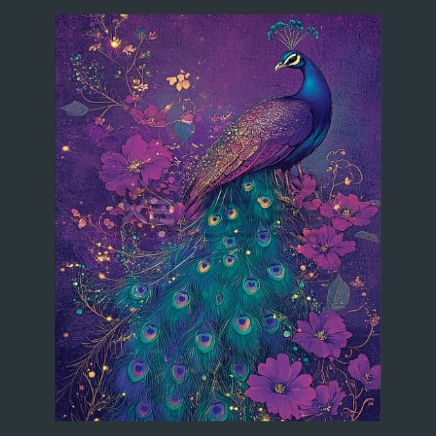Peacock 1 Metal Wall Art and Desktop Mouse Pad by X2Metal