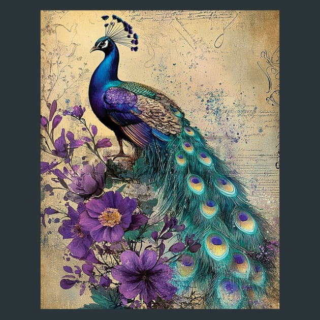 Peacock 20 Metal Wall Art and Desktop Mouse Pad by X2Metal