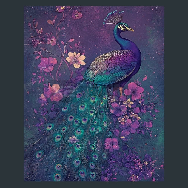 Peacock 21 Metal Wall Art and Desktop Mouse Pad by X2Metal