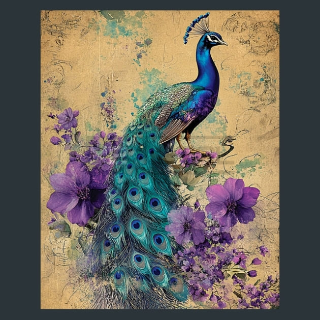 Peacock 2 Metal Wall Art and Desktop Mouse Pad by X2Metal