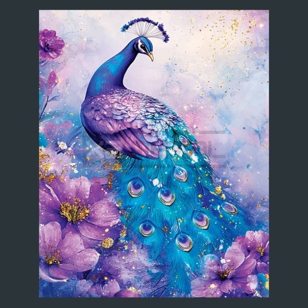 Peacock 6 Metal Wall Art and Desktop Mouse Pad by X2Metal