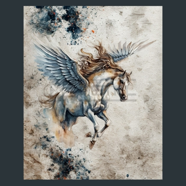 Pegasus 1 Metal Wall Art and Desktop Mouse Pad by X2Metal