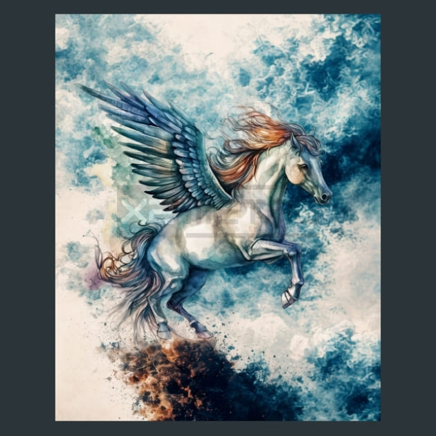Pegasus Metal Wall Art and Desktop Mouse Pad by X2Metal