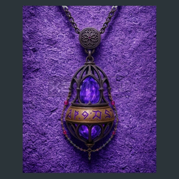 Pendant-Gothic Alchemy Metal Wall Art and Desktop Mouse Pad by X2Metal