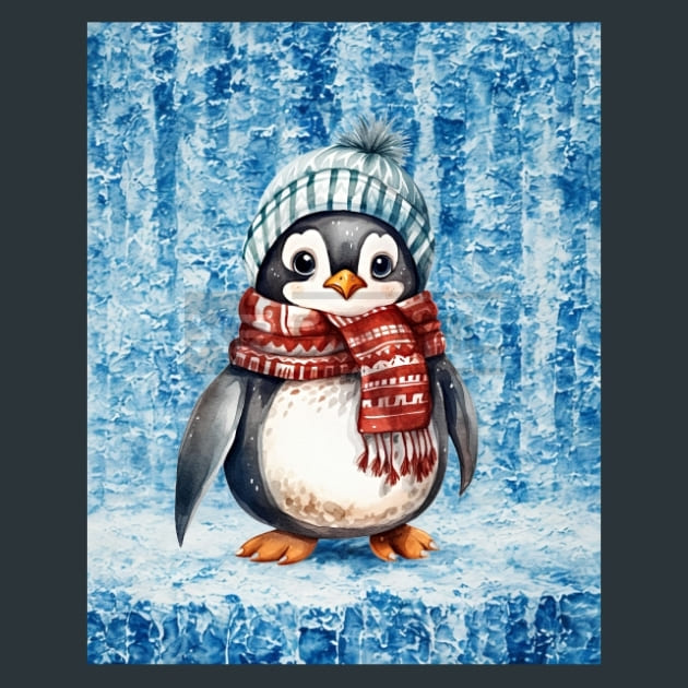 Penguins Frost 11 Metal Wall Art and Desktop Mouse Pad by X2Metal
