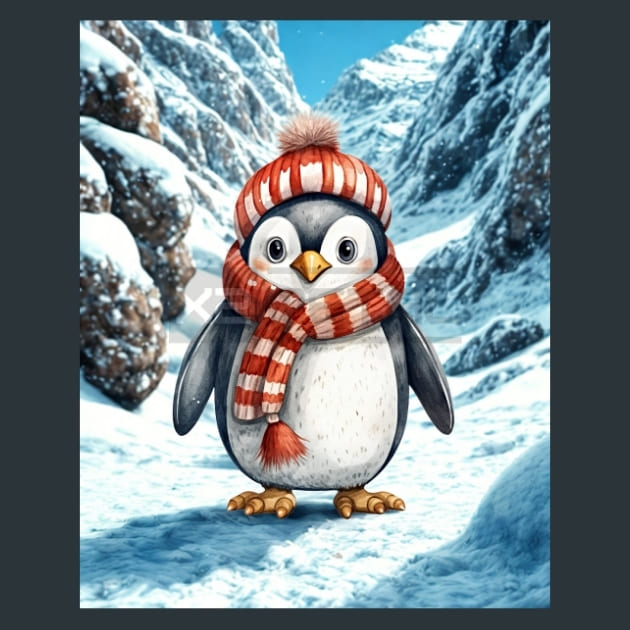 Penguins Frost 13 Metal Wall Art and Desktop Mouse Pad by X2Metal