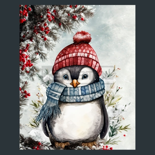Penguins Frost 1 Metal Wall Art and Desktop Mouse Pad by X2Metal