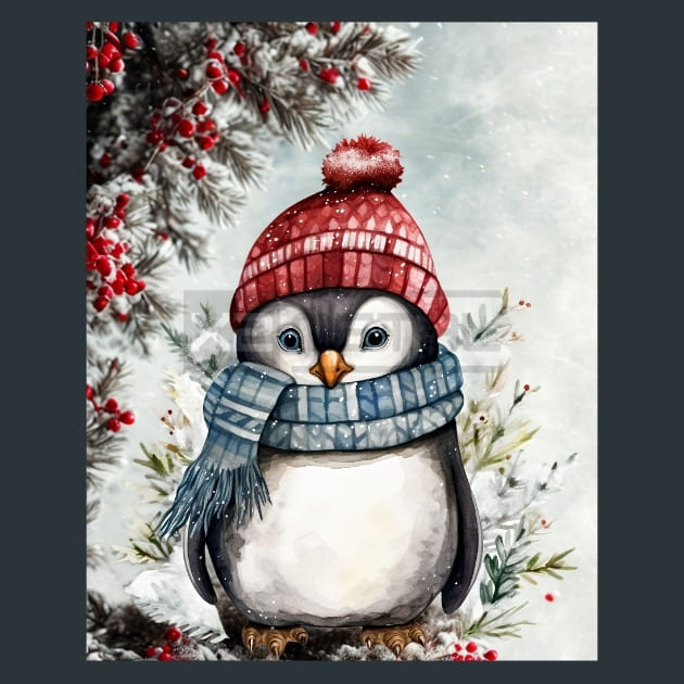 Penguins Frost 1 Metal Wall Art and Desktop Mouse Pad by X2Metal