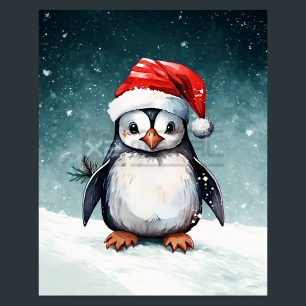 Penguins Frost 23 Metal Wall Art and Desktop Mouse Pad by X2Metal