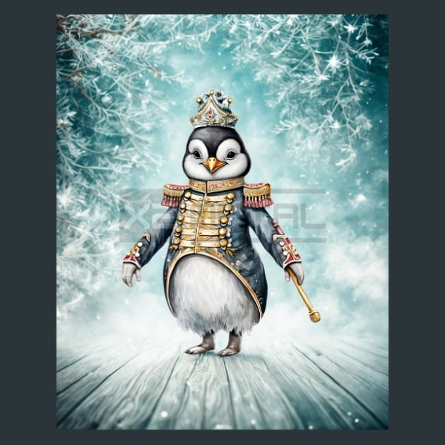 Penguins Frost 26 Metal Wall Art and Desktop Mouse Pad by X2Metal