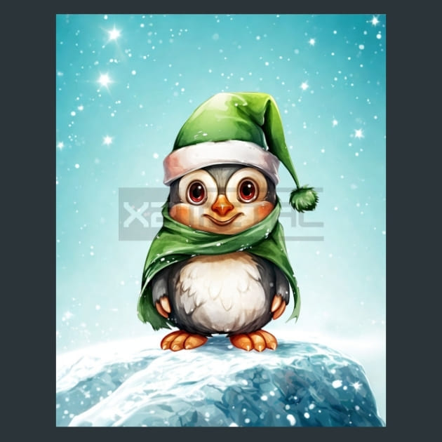 Penguins Frost 2 Metal Wall Art and Desktop Mouse Pad by X2Metal