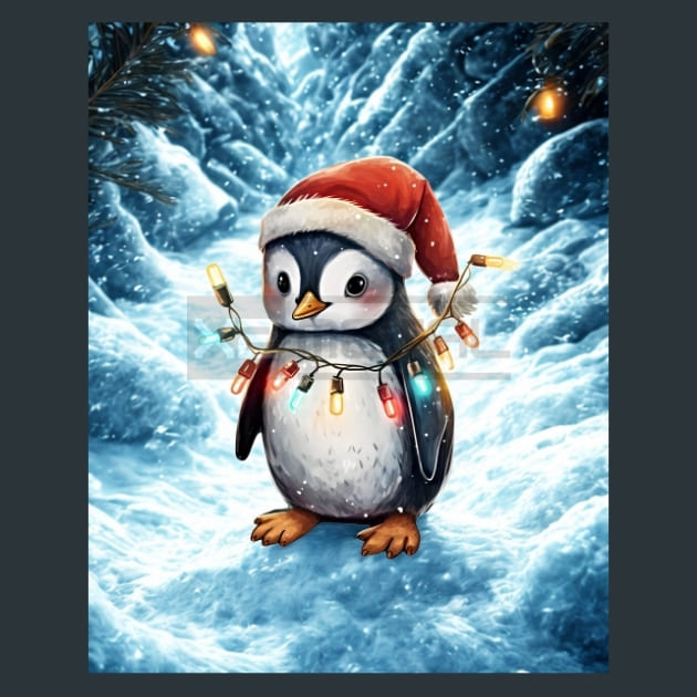 Penguins Frost 31 Metal Wall Art and Desktop Mouse Pad by X2Metal