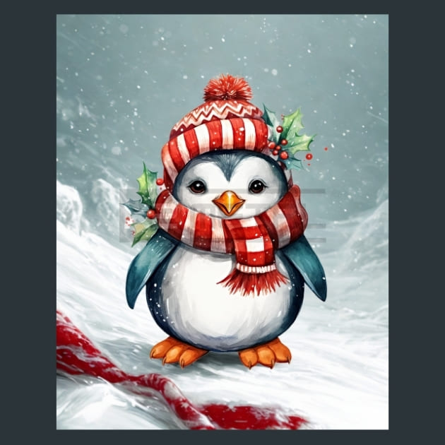 Penguins Frost 4 Metal Wall Art and Desktop Mouse Pad by X2Metal