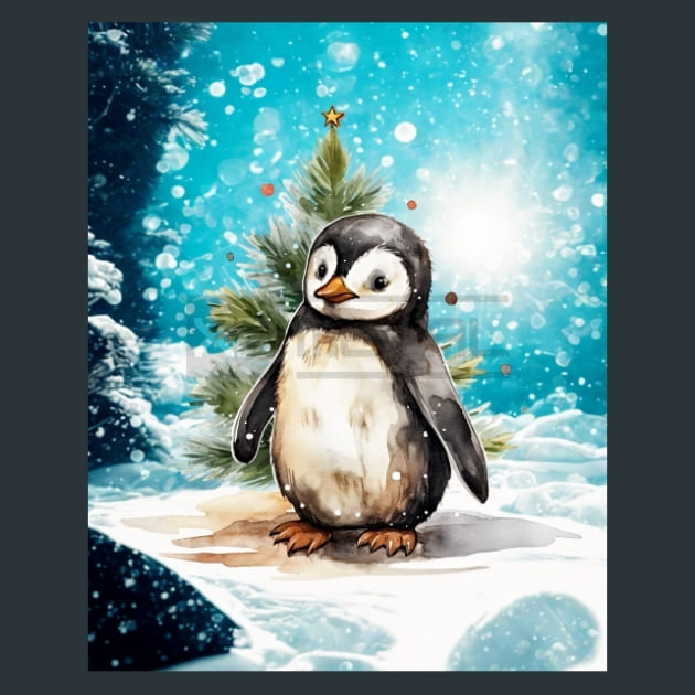 Penguins Frost 6 Metal Wall Art and Desktop Mouse Pad by X2Metal