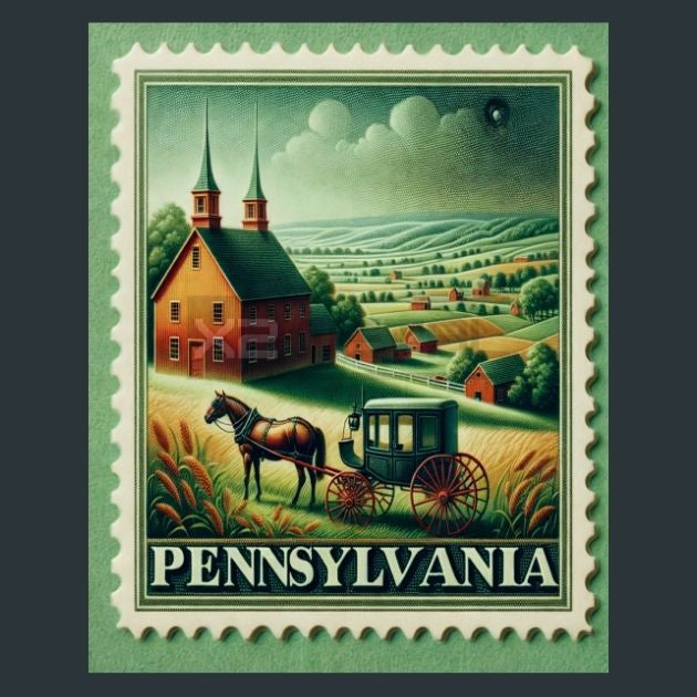 Pennsylvania-Stamp-Metal-Prints