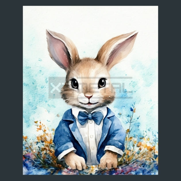 Pete the Rabit 11 Metal Wall Art and Desktop Mouse Pad by X2Metal
