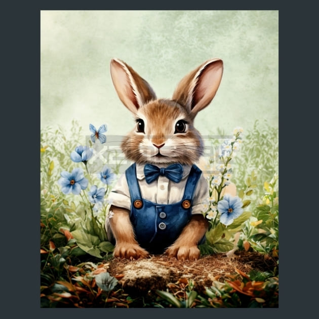 Pete the Rabit 12 Metal Wall Art and Desktop Mouse Pad by X2Metal