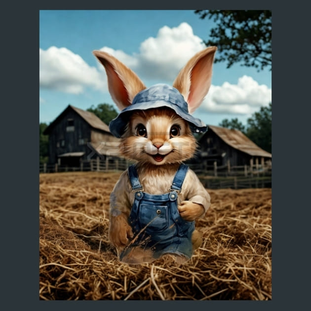Pete the Rabit 13 Metal Wall Art and Desktop Mouse Pad by X2Metal